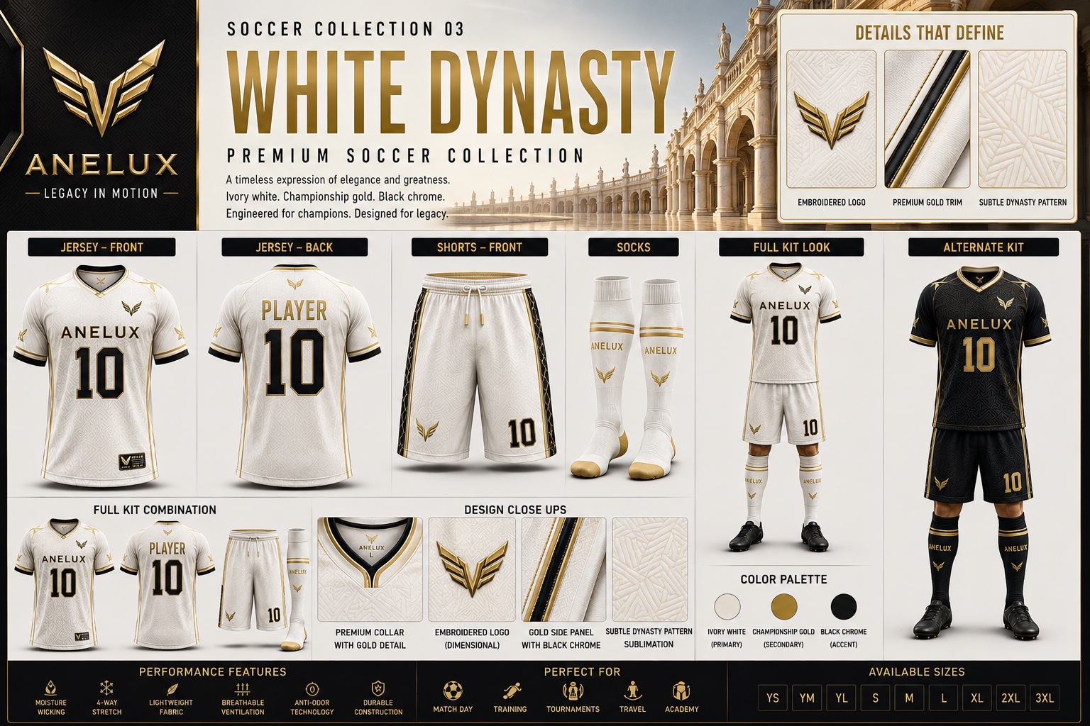 ANELUX Soccer — White Dynasty