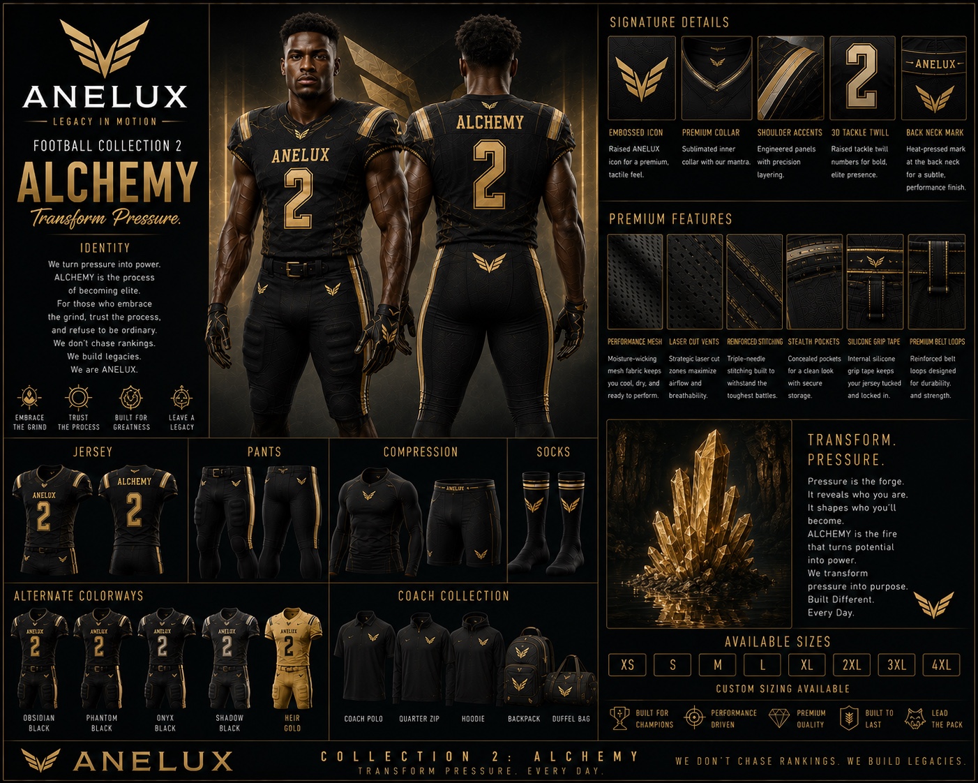 ANELUX Football — Alchemy Black